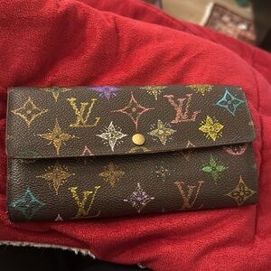 Custom painted Authentic Louis Vuitton Sarah wallet